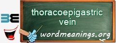 WordMeaning blackboard for thoracoepigastric vein
